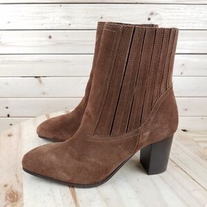 AQUATALIA Suede/Leather Bootie Ankle Boot Pull-on Chunky Heel NEW MIXMATCH SIZES